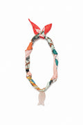 Minnow Sesuit Scarf Necklace - white/ coral / orange