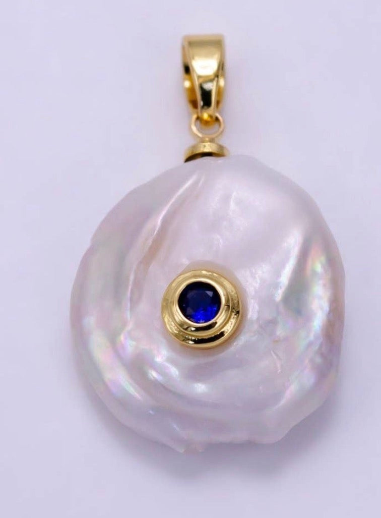 Freshwater Pearl Pendant - Blue