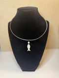 Chapin Collar Necklace – Minnow (Silver + White)