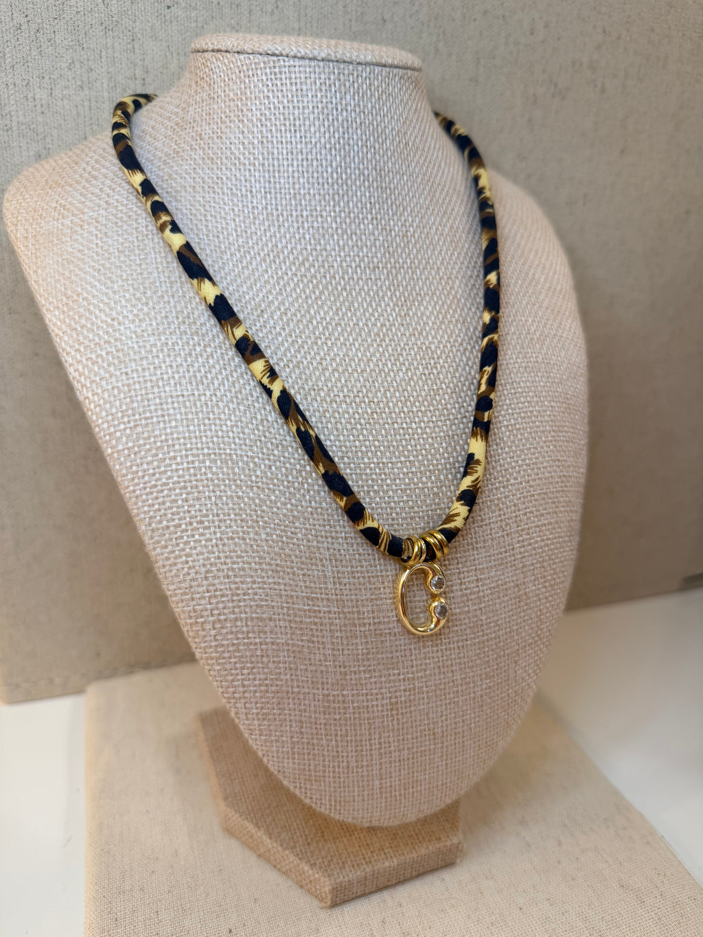 Leopard Print 'Shelley' w/ Letter Charm