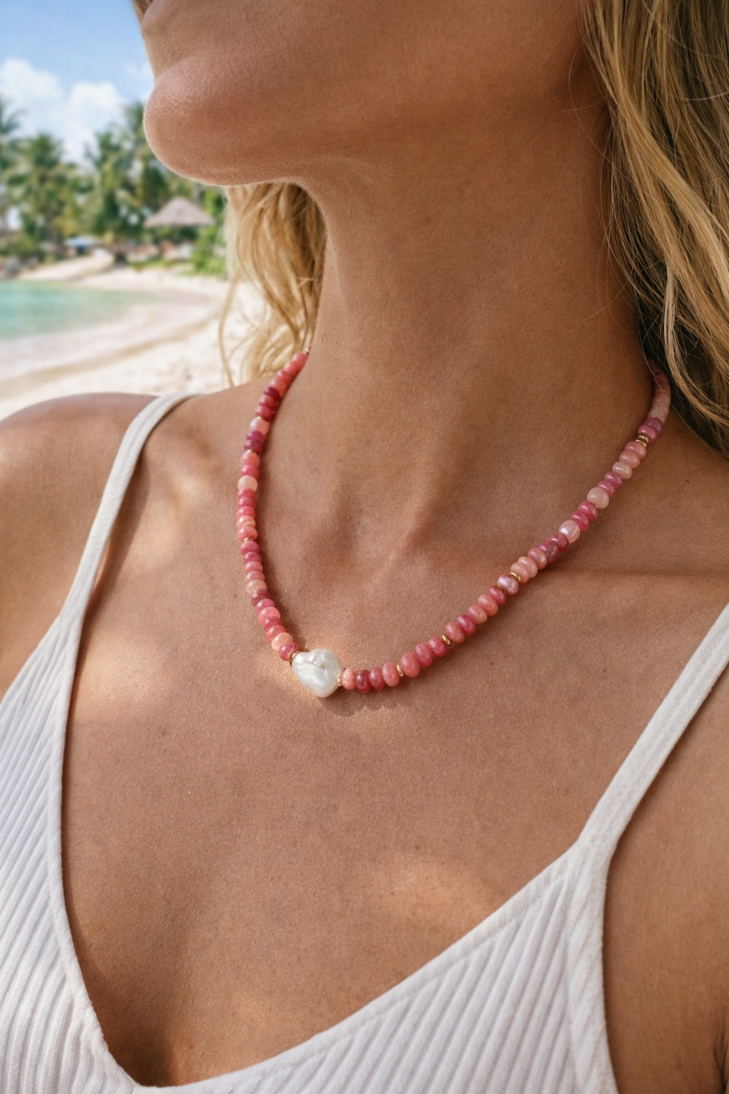 The Laila Necklace - Paloma Pink