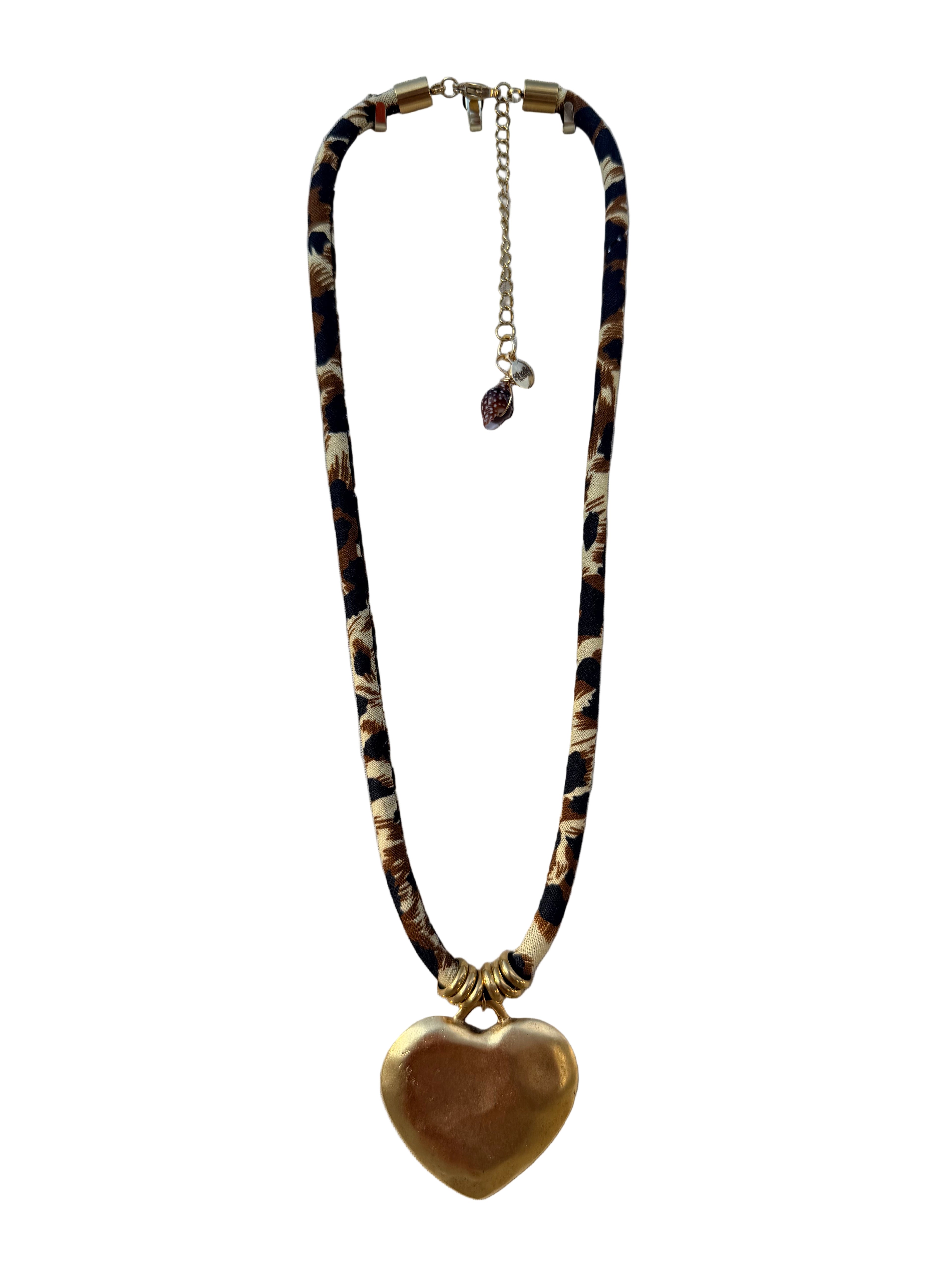 Leopard Print 'Shelley' w/ Hammered Heart Charm