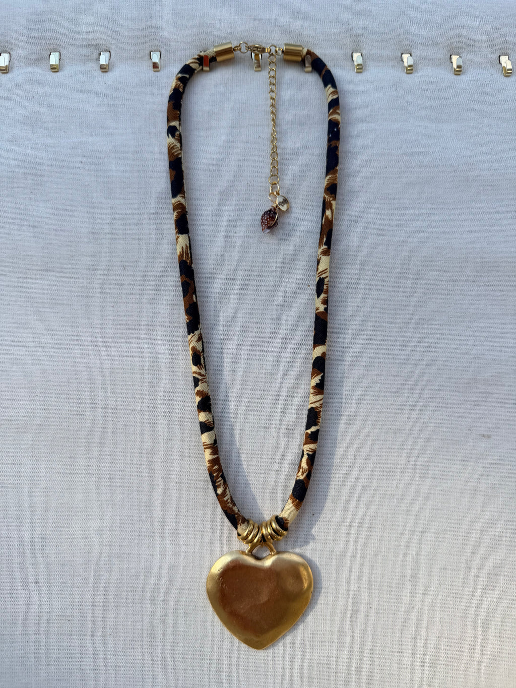 Leopard Print 'Shelley' w/ Hammered Heart Charm